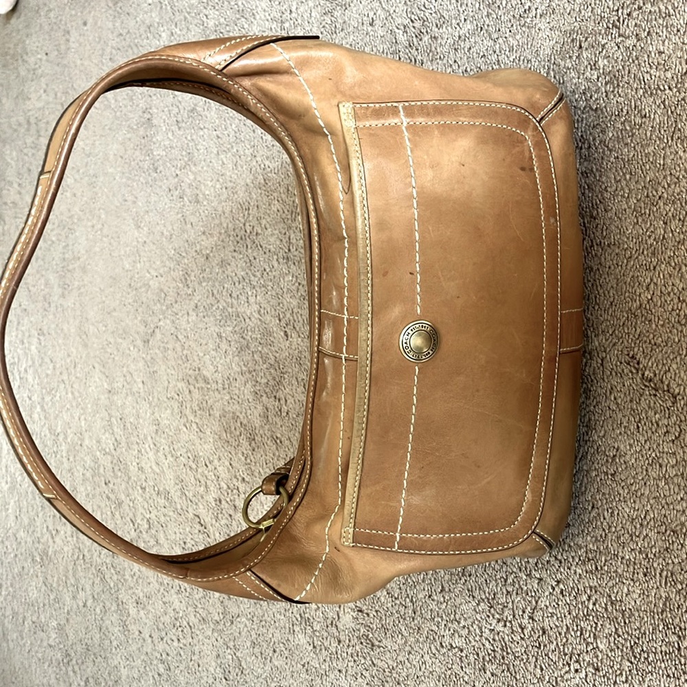 Brown Leather Coach Shoulder Bag